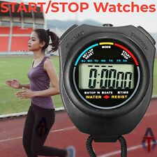 Digital Stopwatch Black Handheld Sports Stopwatch Stop Watch Timer Alarm Counter