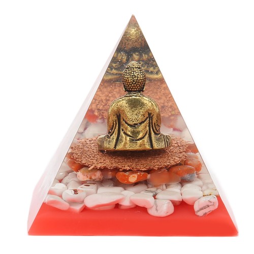 Crystal gravel pyramid buddha - crystal,