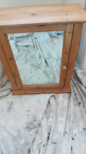 Pine cabinet mirror fronted - cabinet,
