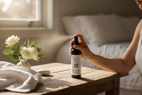 Room spray freshens carpets - -,