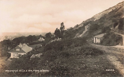 Vintage prestatyn hills sea - hills,