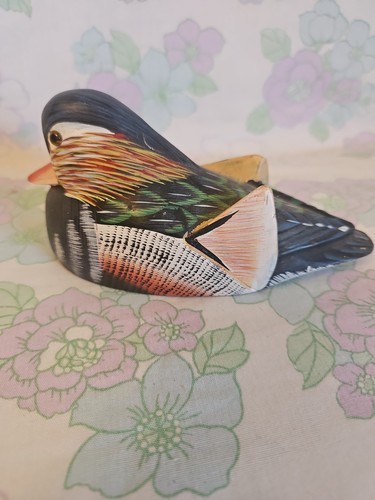 Vintage wood duck hand painted - vintage,