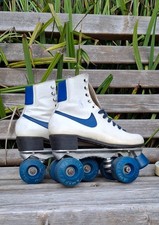 Vintage Nike Rollerskates size 5 with Roll Line Wheels and Suregrip Jogger plate