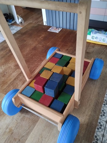 Vintage wooden baby - baby, walker