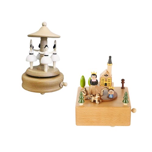 Wooden music box desktop - wooden, cute