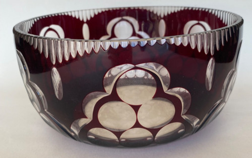 Crystal punch bowl ruby - crystal, to