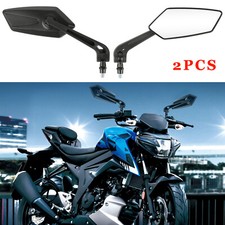 For Honda Yamaha Suzuki ATV Universal Motorcycle Rearview Wing Mirrors 10mm UK