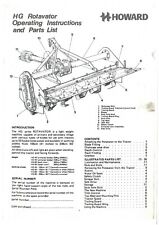 Howard Rotavator HG 40 50 60 80 Operators Manual with Parts List