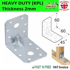 ANGLE BRACKET 2mm Thick HEAVY DUTY Corner Reinforced Galvanised Zinc Plated