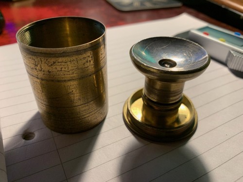 Antique brass microscope - antique,
