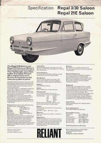 Reliant regal saloon - reliant,