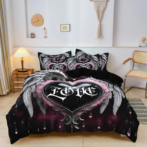 3pcs set gothic heart couple - gothic,
