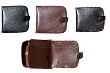 MENS GENTS REAL LEATHER COIN WALLETS COIN PURSE WALLET CHANGE POUCH COIN TRAY 