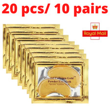20 Pcs Under Eye Crystal Collagen Gel Pad Gold 24k Face Mask Anti Aging Wrinkle