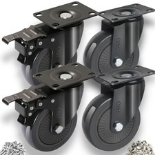 4 x Heavy Duty 100mm Rubber