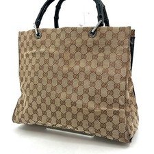 Gucci Hand Bag Bamboo Canvas