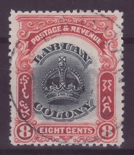 Labuan 8c. 1902 No 102 Stamped