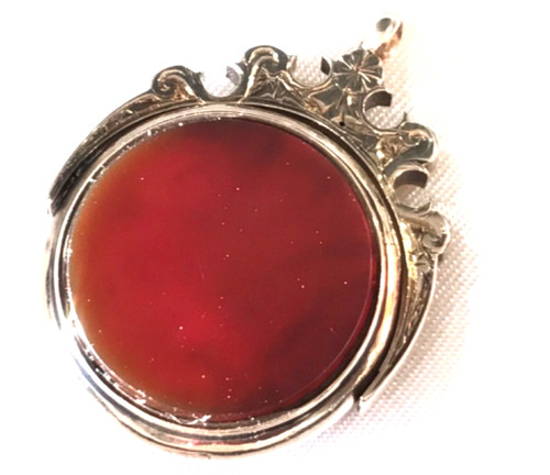 9ct gold fob blood stone - blood,