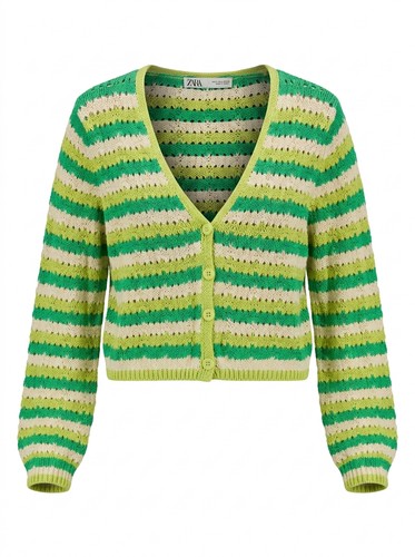 Zara open knit striped cropped - zara,