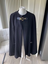 RARE ZARA MANTECO WOOL BLACK COAT CAPE JACKET SIZE L LARGE 12 / 14 TRINNY