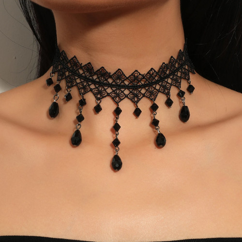 Lady chokers leaf tassel - leaf,