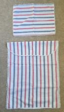 Vintage 1970s Baby Pram Set Pillowcase Cover Femina London Red Blue White