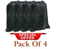 Pack 4 Drawstring Backpack Rucksack Bag For School Gym Sports PE Books Gym