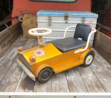 Vintage 70s Child's Toy Electric Ride-on Car, Tot Hot Rod,Man Cave,Garage Art,VW