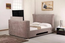 Winged Fabric TV Electric Bed
