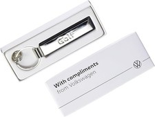Genuine VW Volkswagen Engraved Golf Silver Keyring Boxed Gift