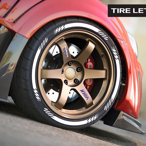 White wall tyre lettering - white,