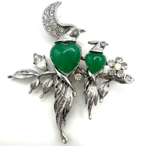 Silver tone genuine green - , jade