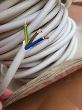 White Flex Cable 3 Core  0.75mm  Blue, Brown Yellow & Green. Price Per Metre