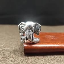 S925 Sterling Silver Adjustable Ring – Elephant Design for Animal Lovers