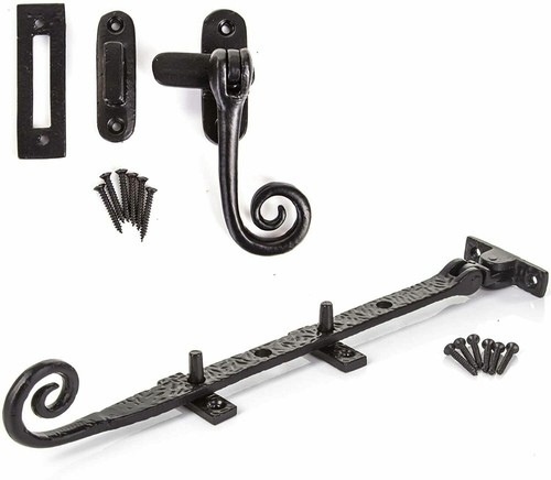 Black cast iron window stays - iron,