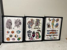 Lot of 12 Tattoo Flash Sheets-