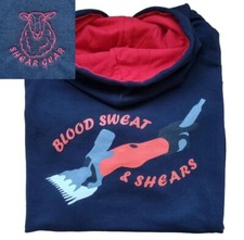 Small Shear Gear Shearing Hoodie Blood Sweat Shears Handpiece Farming Sheep Navy