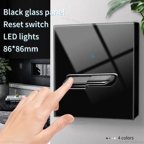 Black glass wall light - wall,