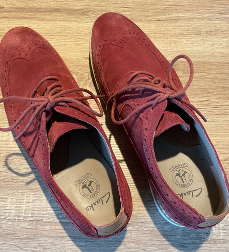 Clarks suede brogue shoes mens - suede,