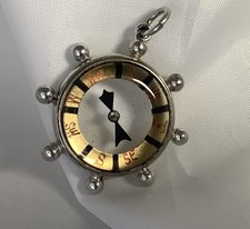 ANTIQUE MARITIME COMPASS “WORKING” HM SILVER PENDANT JOSEPH COOK 1907 EDWARDIAN