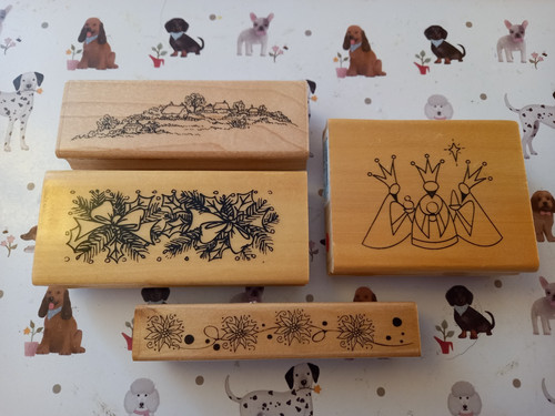 Wooden christmas stamps - wooden,