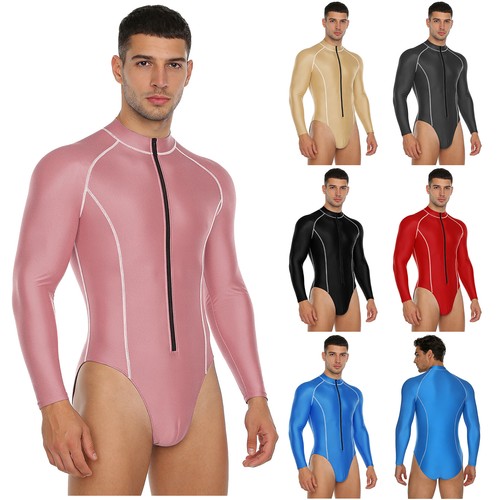 Men glossy swimsuit long - uk,
