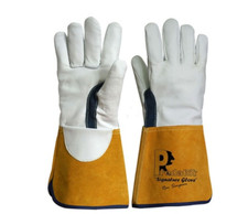 Leather gauntlet gardening gloves 1 size 10 L/XL