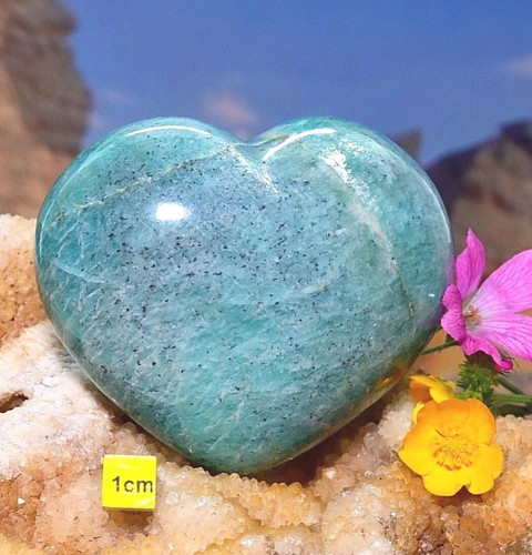 Amazonite large polished - large, heart
