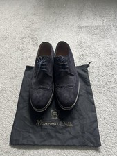 Massimo Dutti Mens Navy Suede Derby Shoes Size EU 46 UK 11 – Excellent Condition