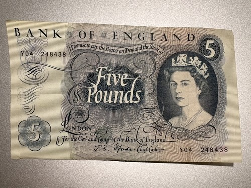Old five pound note - old,