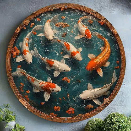 Colourful japanese koi carp - colourful,