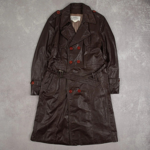 Vintage 70s leather trench - vintage,