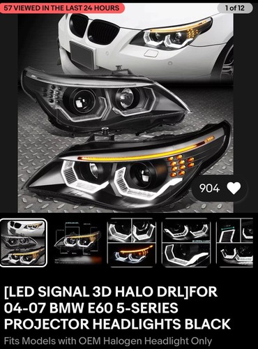 Bmw e60 healights halo dlr - e60,