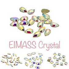 Nail Art Crystals, EIMASS® 8830 Tiny Cut Glass Rhinestones, Flat Back 3D Shapes
